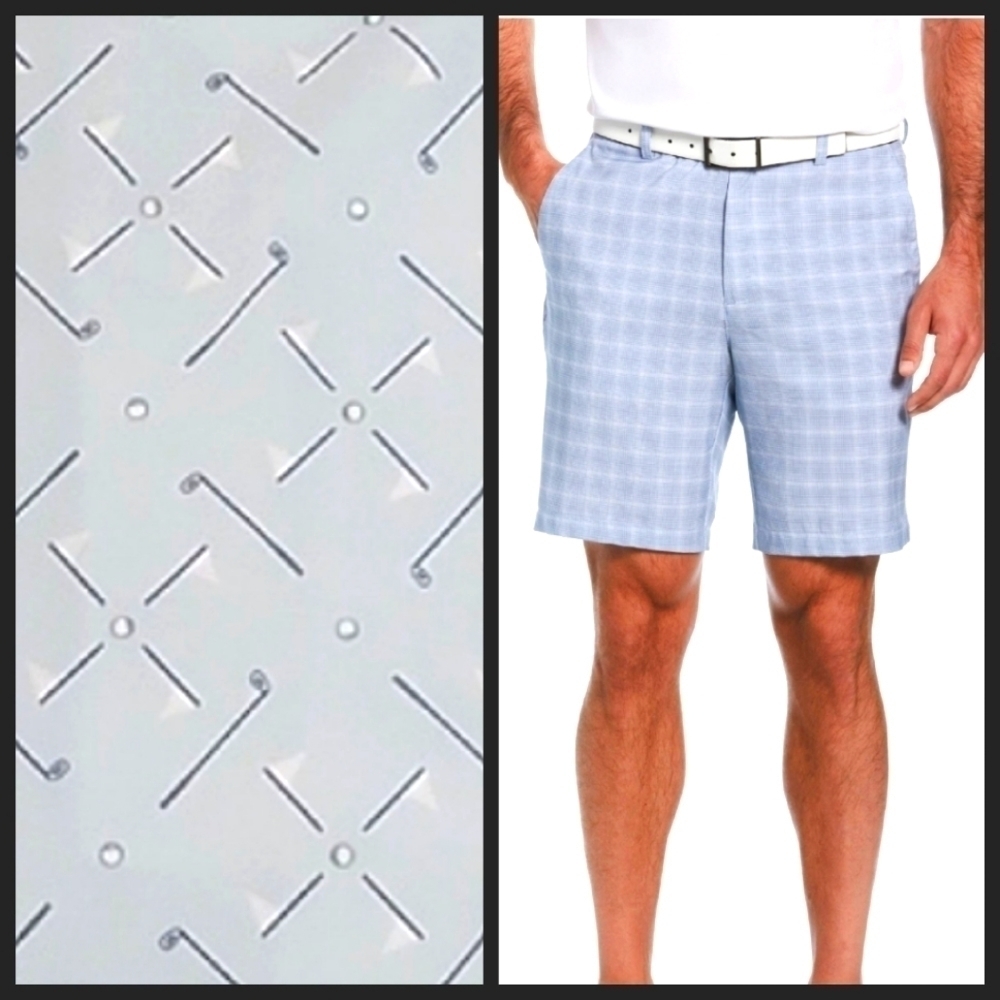 NEW! GOLF AMERICA Men's Golf Print Activewear Flat Front Shorts 42.